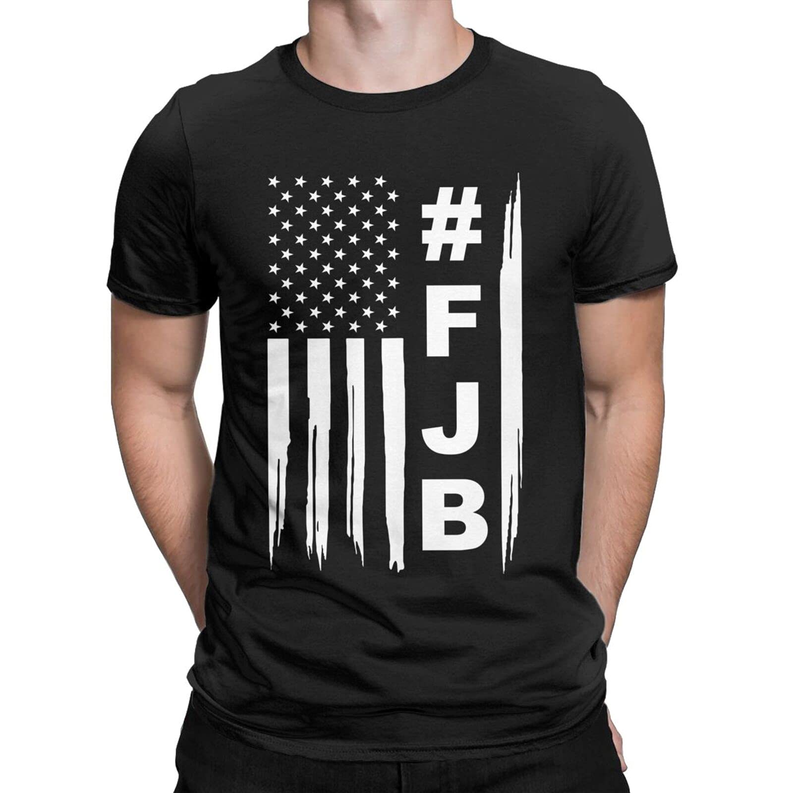 FJB America USA US Flag Hashtag F.J.B. Funny Humor F Biden Men's Short Sleeve T-Shirt Graphic Tee