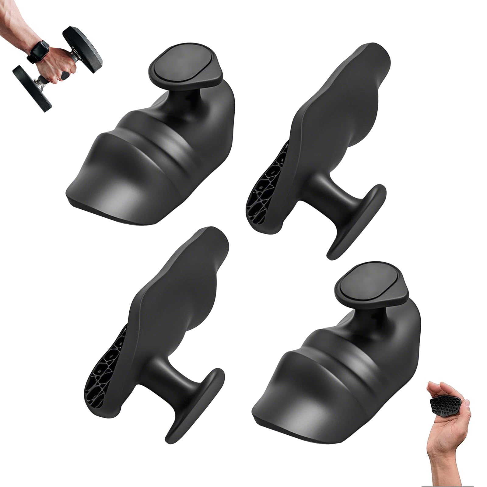 ZHIYUEJING 4PCS Weight Lifting Grips for Men and Women,Non-Slip Rubberized Fingerless Gym Grips,Rypt Grip for Shrugs,Rows & Deadlifts