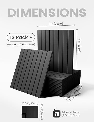 Miniatura 2 de Tablero de anuncios grande de fieltro, 48 x 36 pulgadas, alternativa al corcho, paquete de 12, 70 lengüetas adhesivas removibles, panel para pared,
