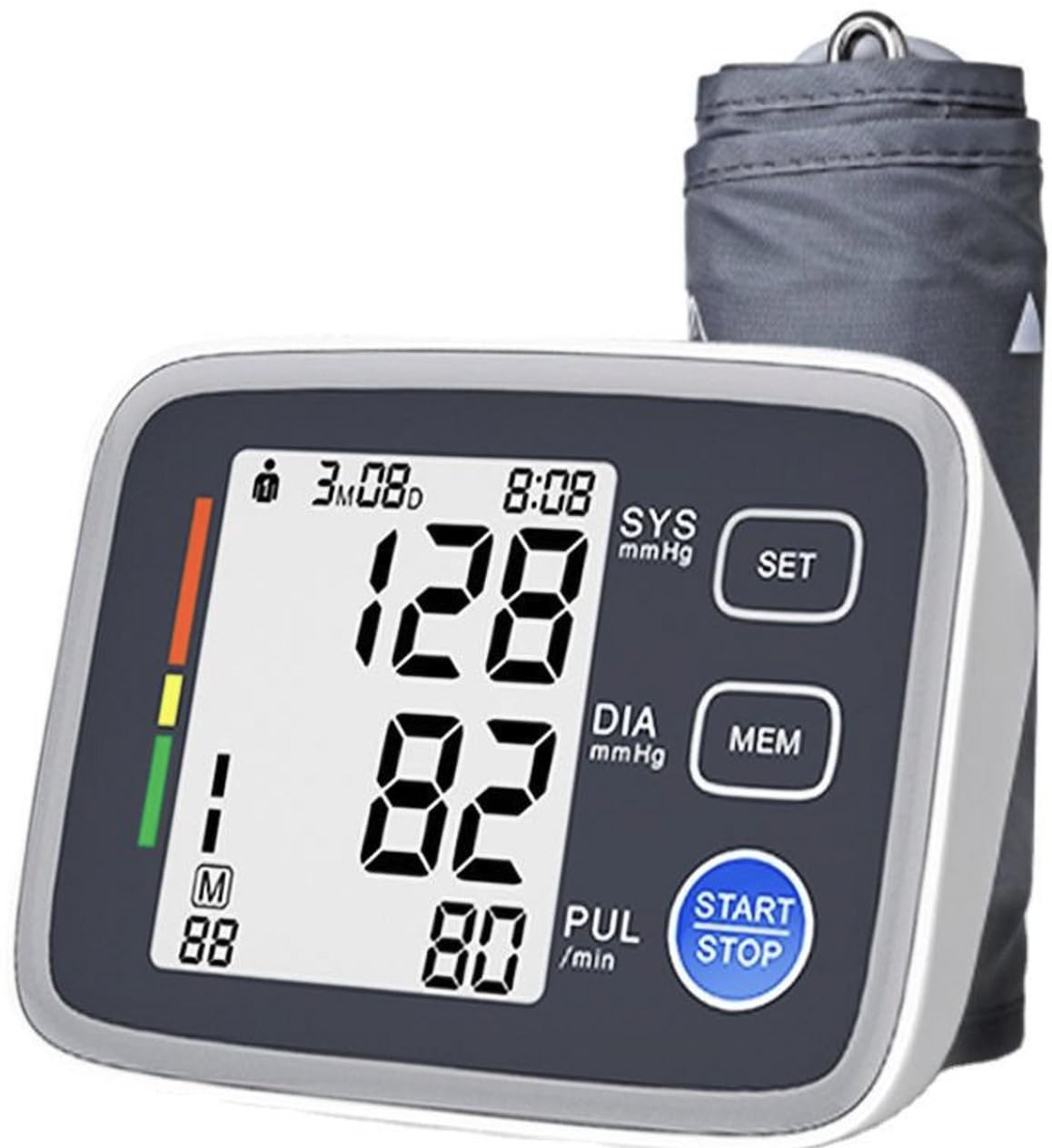 Ciśnieniomierz na ramię – monitor ciśnienia krwi i tętna – duży wyświetlacz LCD – opaska na ramię 22 – 42 cm – do użytku domowego