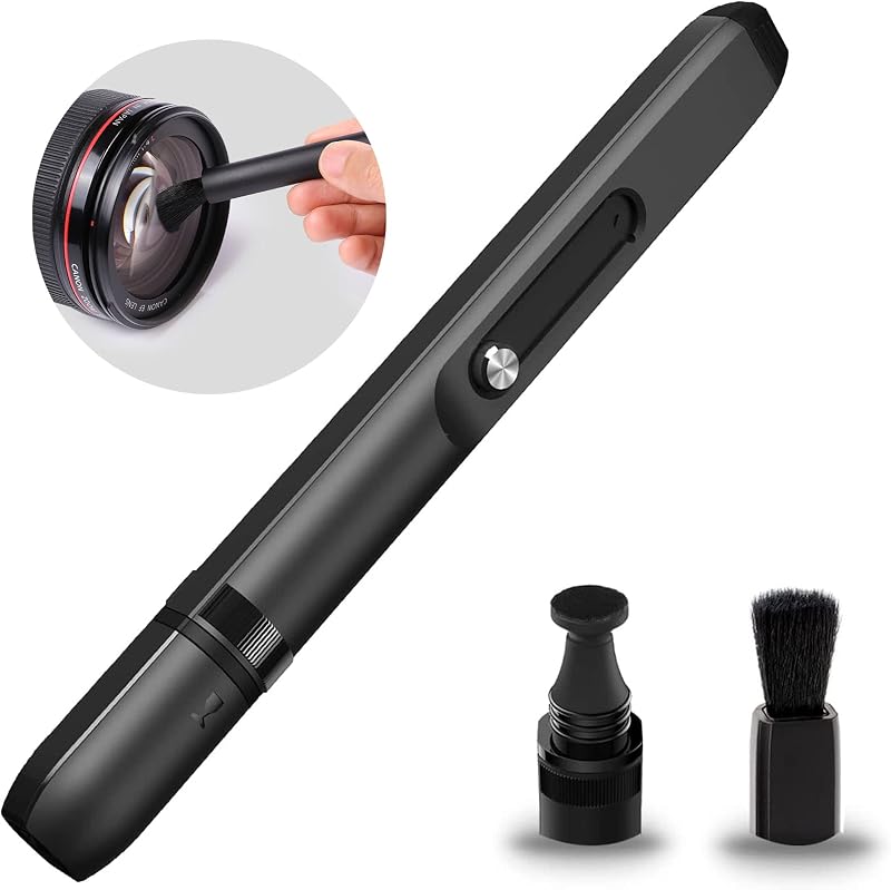 V-P01E Camera Lens Cleaning Pen with Carbon Tip and Retractable Brush | Dry, Liquid-Free Cleaning for Fingerprints and Smudges; Compact Format for Camera Bags and Travel
