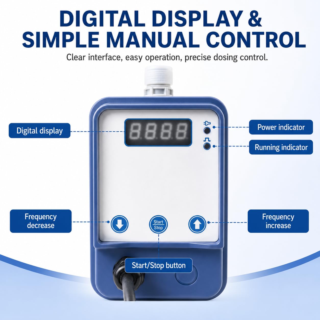 Bomba dosificadora electromagnética resistente a los ácidos 6-25L/H (1-7 bar), bomba de medición de diafragma, herramienta de dióxido de cloro químico microácido para tratamiento de agua (20 l/h 3 bar