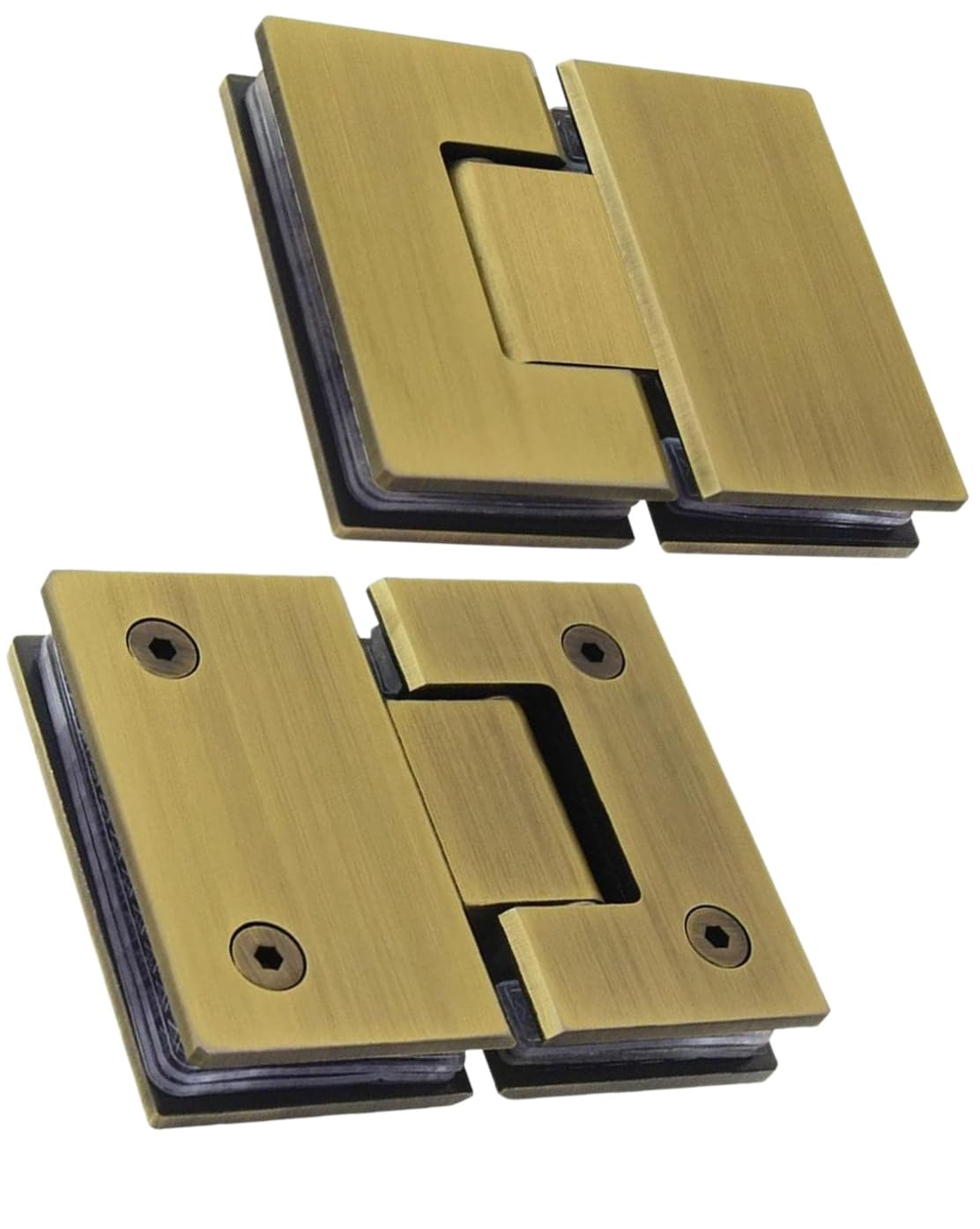 Charnière de porte en verre lourd 180° inox 304 bronze vert brossé x2