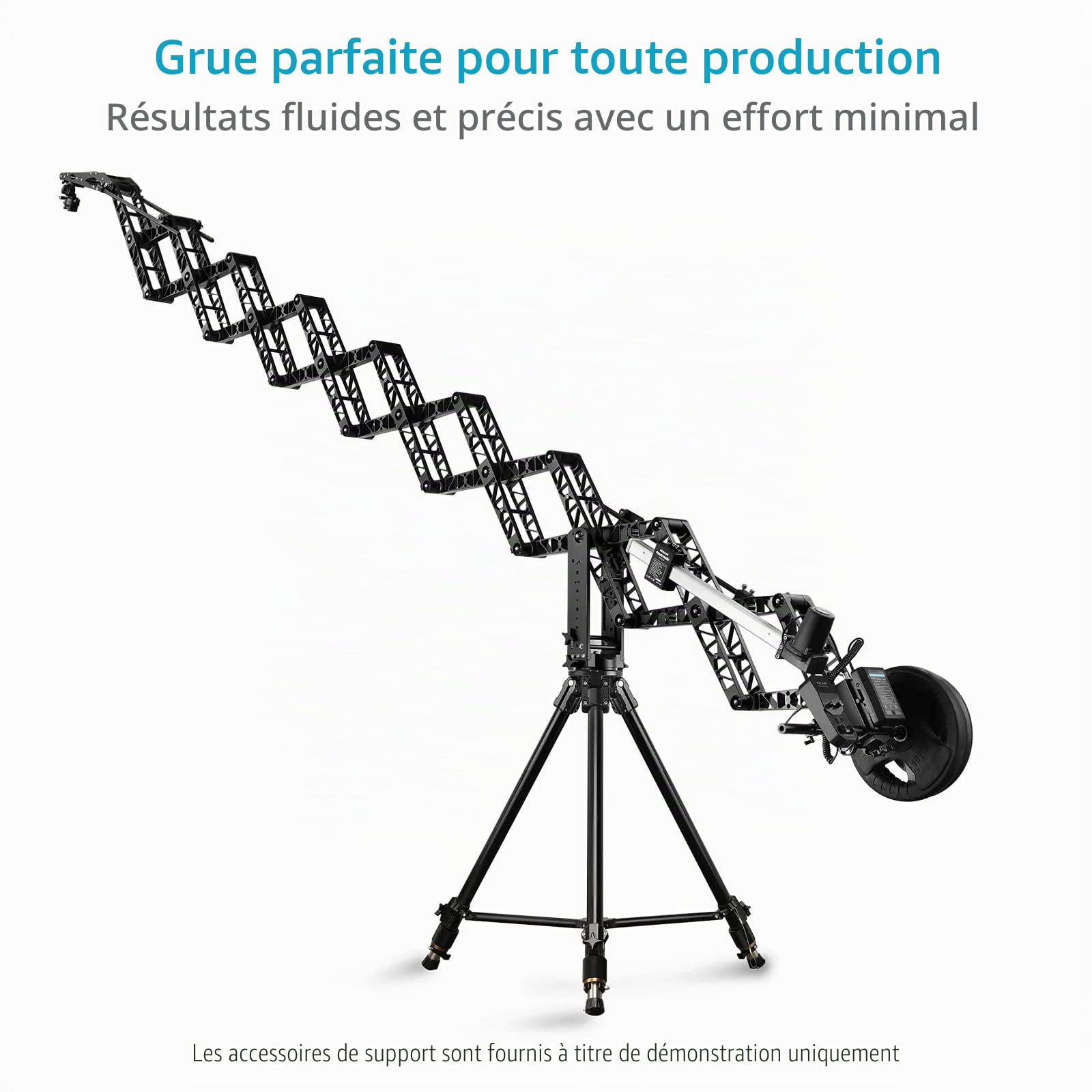 PROAIM Powermatic Scissor Pro, Grue caméra motorisée 17 pi, 15 kg/33 LB | Vitesse et amortissement télécommandés ; se replie à 1 m pour un transport facile