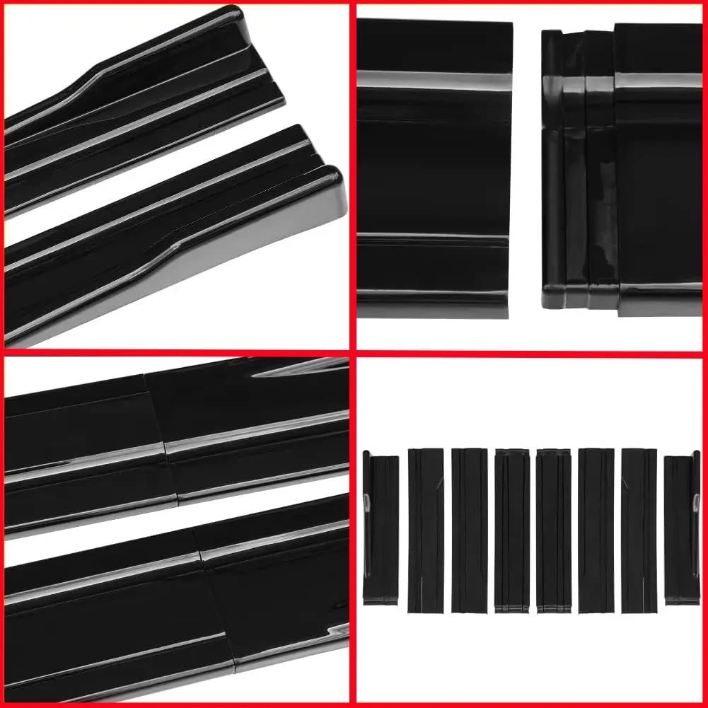 Jupes Latérales pour Seat pour Leon FR 5F pour Ibiza 6J 6L Extensions De Jupes Latérales Ailes De Diffuseur De Bas De Caisse Latérales Universelles pour Voiture Jupe Latér(Glossy Black)
