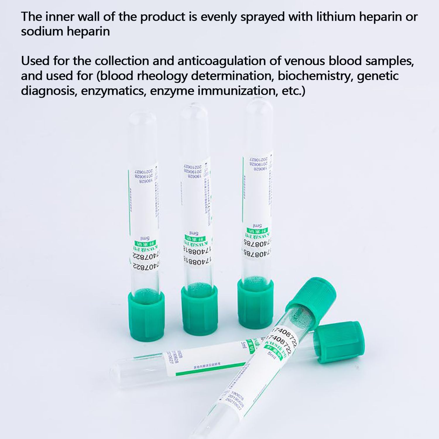 100 szt. szklanych probówek próżniowych do pobierania krwi z zakrętką, 3 ml/5 ml/10 ml, do użytku laboratoryjnego
