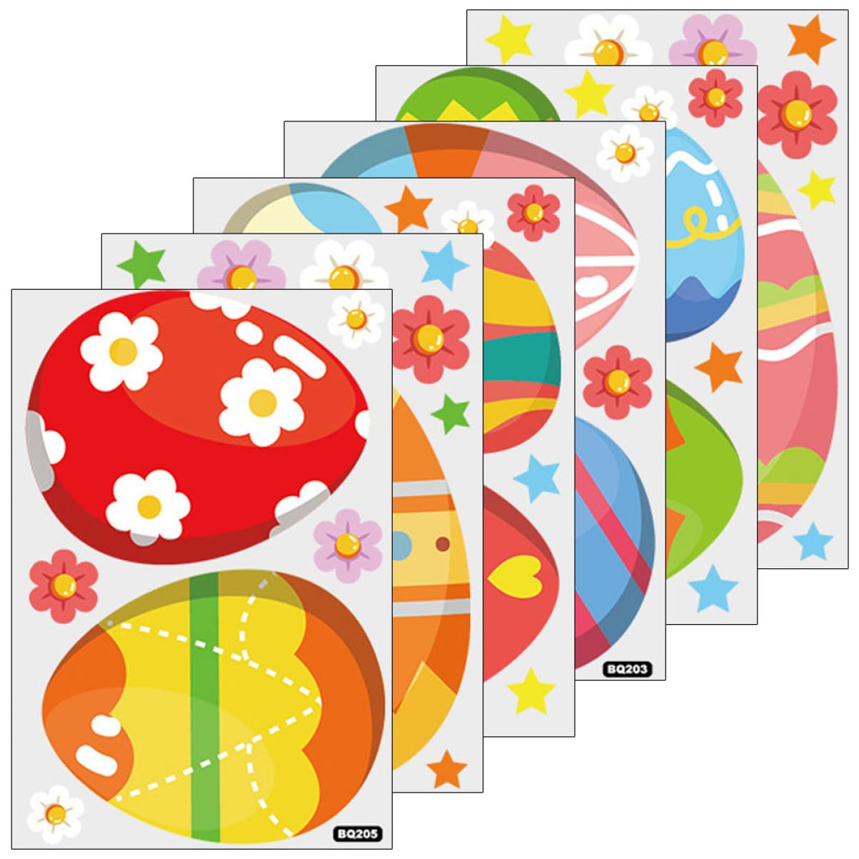 Cabilock 5 Juegos Etiqueta Del Festival Tinte De Ventana Para El Hogar Mini Decoración Pascua Decoración De Pascua Pegatina De Dibujos Animados Pegatinas En Las Ventanas 6 Hojas * 5