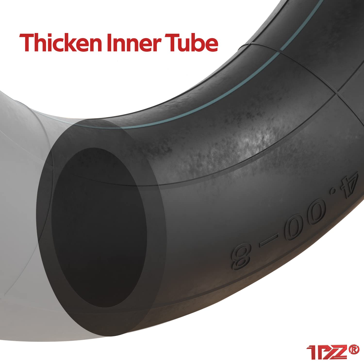 1PZ UK4-48A 2 Pack of 4.80/4.00-8 4.00-8 Heavy Duty Inner Tube with TR87 Angled Bent Valve for Wheelbarrow Minibike Go Kart Mower Hand Truck Cart Trailer Trolley Tire Tyre Butyl Rubber Durable — view 5