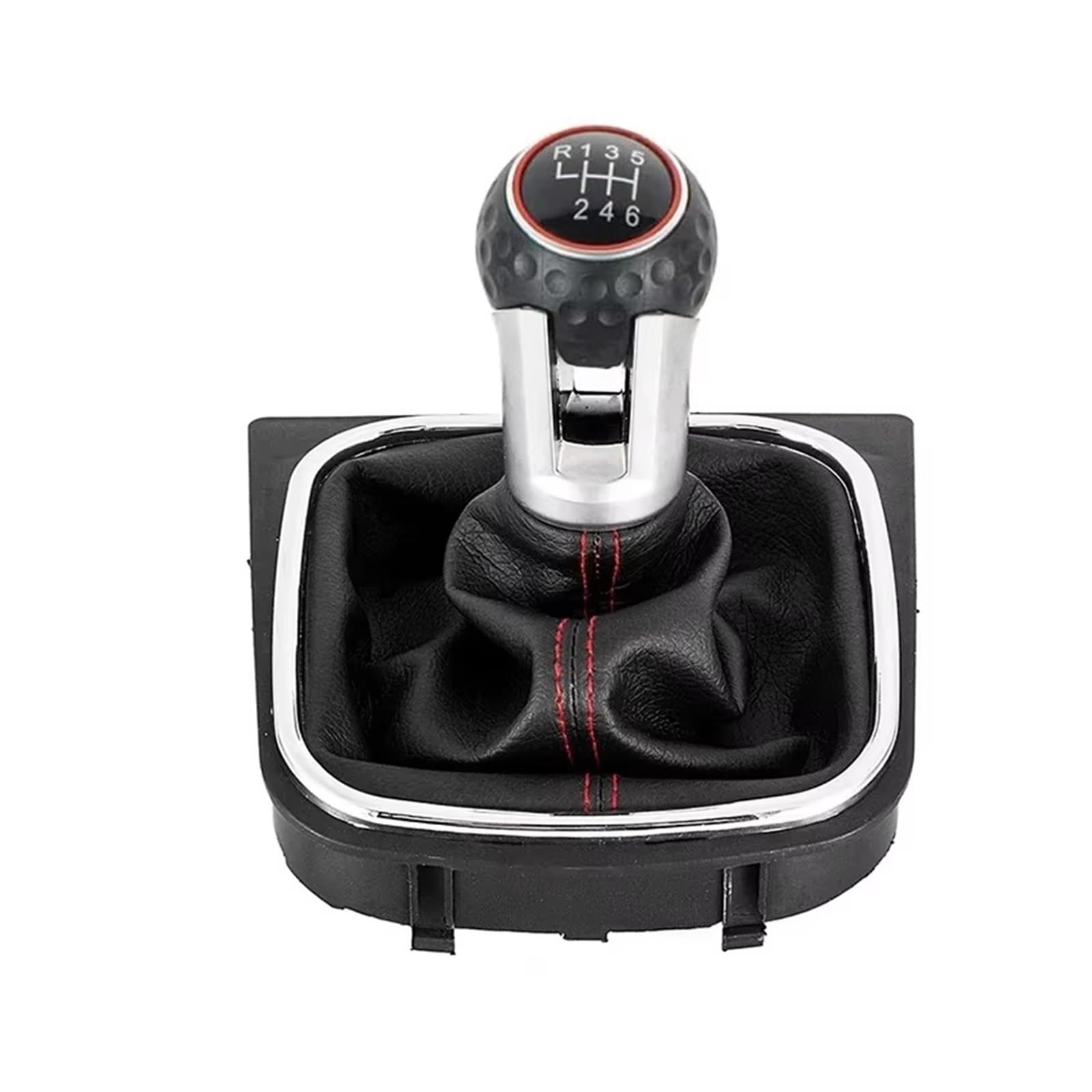 Qwqaab 6 Speed Manual Gear Knob Manual 5/ Gear Shift Knob Pu Boot Cover For Volkswagen For Vw For Golf 5 Mk5 R32 Gti Gtd For 6 Mk6 R20(6 Speed)