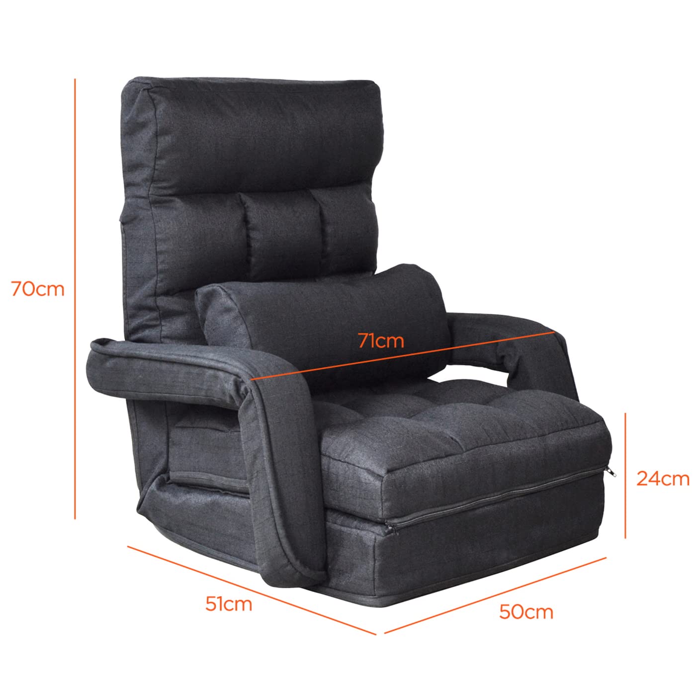 VDD - Chaise de Jeu Lounge - Chaise de Sol - Dossier réglable - se déplie en Chaise Longue