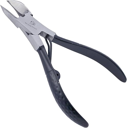 Cortaúñas de alta resistencia, color negro, con borde curvado, para manos y pies, para manicura, pedicura, herramientas para podólogos, instrumentos