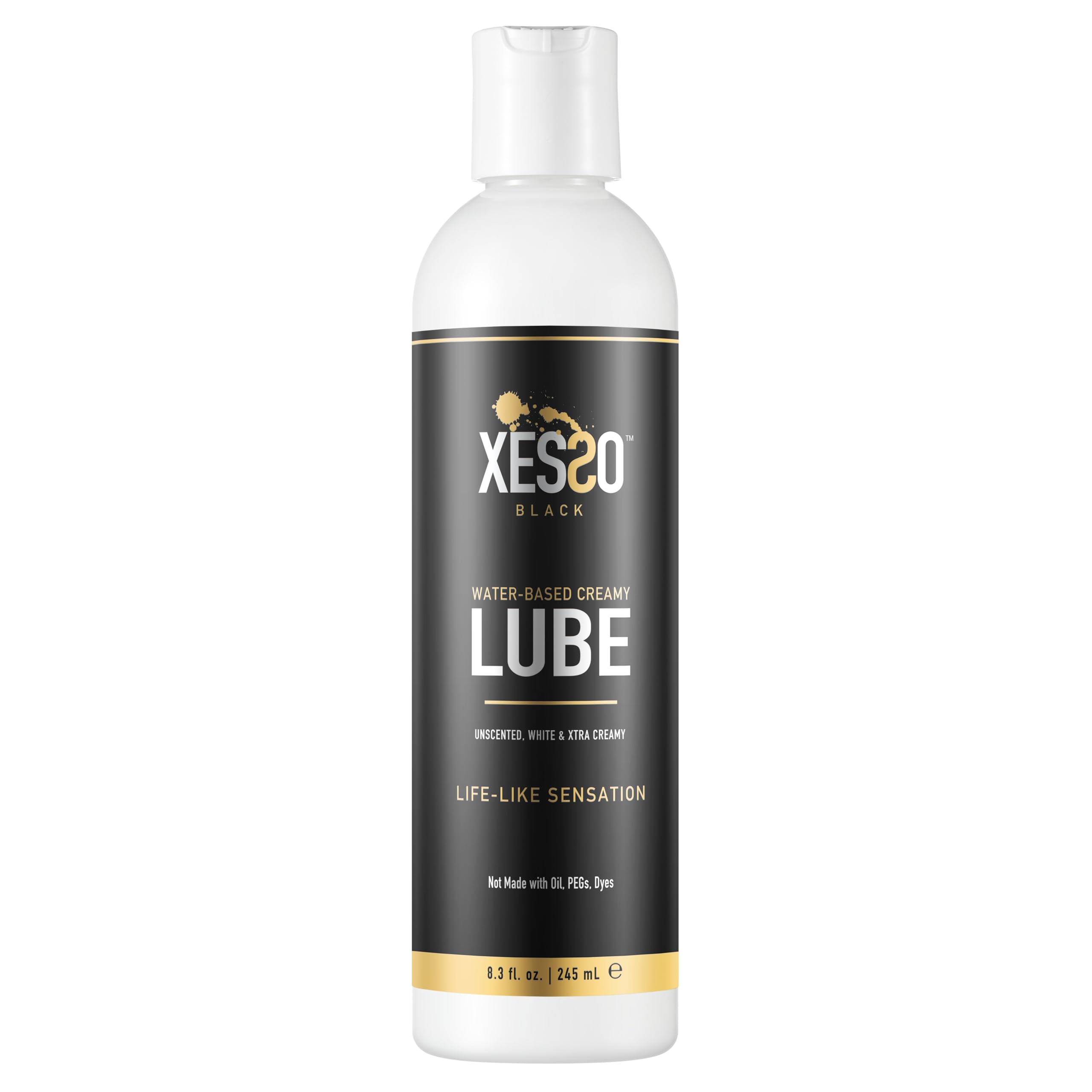 Waterbased Creamy White Lube, Unscented 8 fl.oz. Paraben & Glycerin-Free Long-Lasting Sex Lubricant Gel for Sensitive Skin, Women & Men & Couples, Massage, Slippery, Made in US