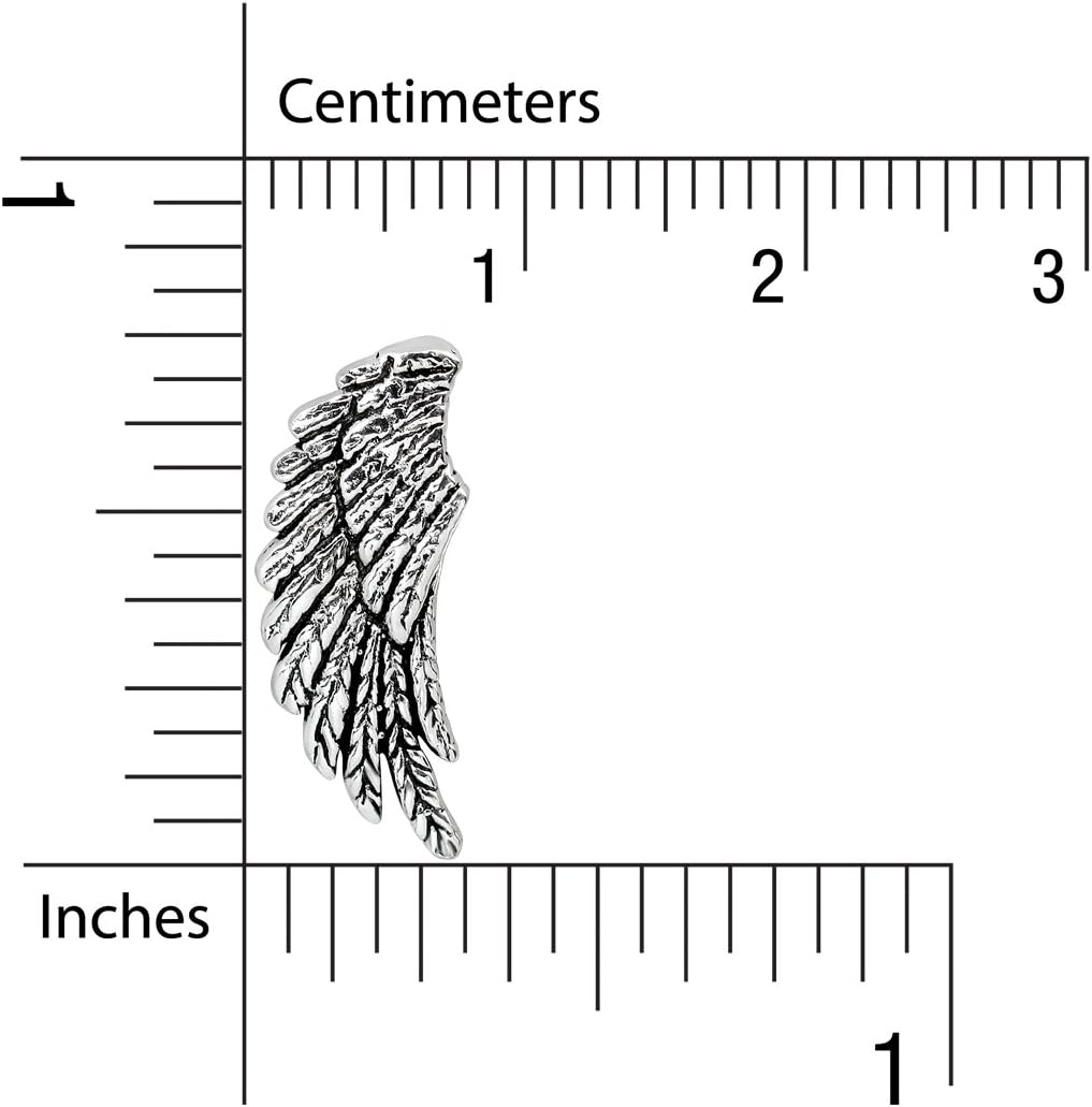 WithLoveSilver 925 Sterling Silver Charm Angel Wing Stud Earrings - Image 4