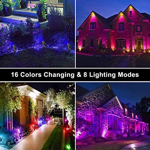B-right Garden Spike Lights, RGB Garden Lights Mains Powered with Remote 12V Low Voltage Lanscape Spotlights IP65 Waterproof Garden Spot Light for Tree Lawn Fence Shrubs, 6 Pack