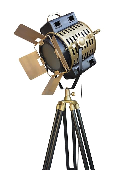 REGAL SURVEY Designer Steel Marine Nautical Spot Studio Tripod Floor Lamp (Nickel)