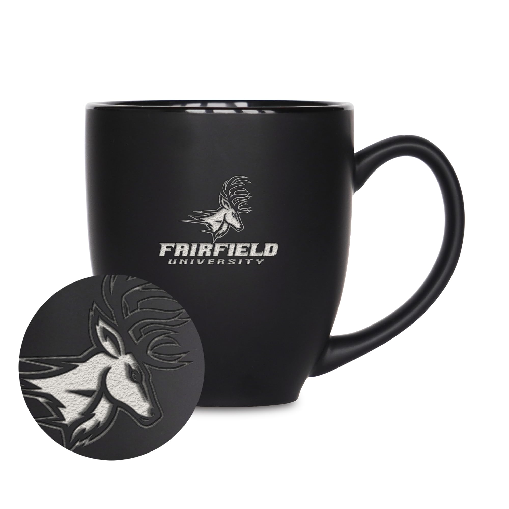 Tasse bistrot Fairfield Stags en céramique gravée, cadeau idéal pour fan