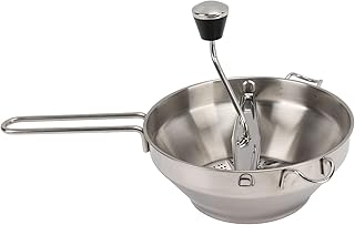 TUWEI Manual Stainless Steel Food Mill with 3 Interchangeable Grinding Plates Easy to Use