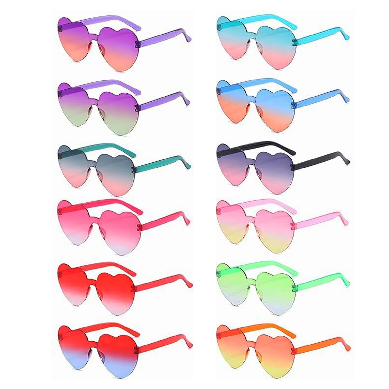 SECALIFE Herzförmige Partybrille, Herzförmige Sonnenbrille, Mehrfarbige Herzförmige Einteilige Brille Für Frauen, Sommerparty, Rosa