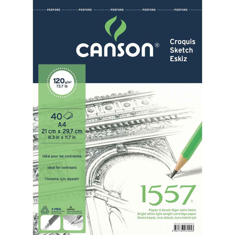 Canson 1557 Blok do malowania i rysowania 120Gr A4 40Yp książka malarska górna spiralna