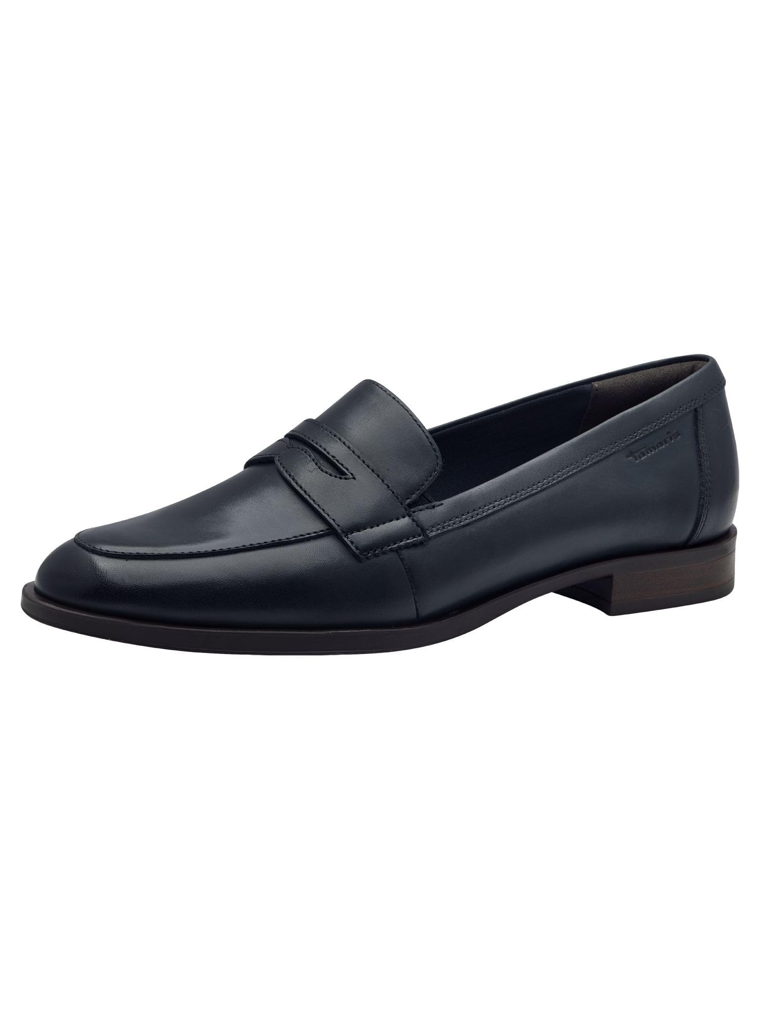 Tamaris Women's loafer flat leather blue 5.5 UK