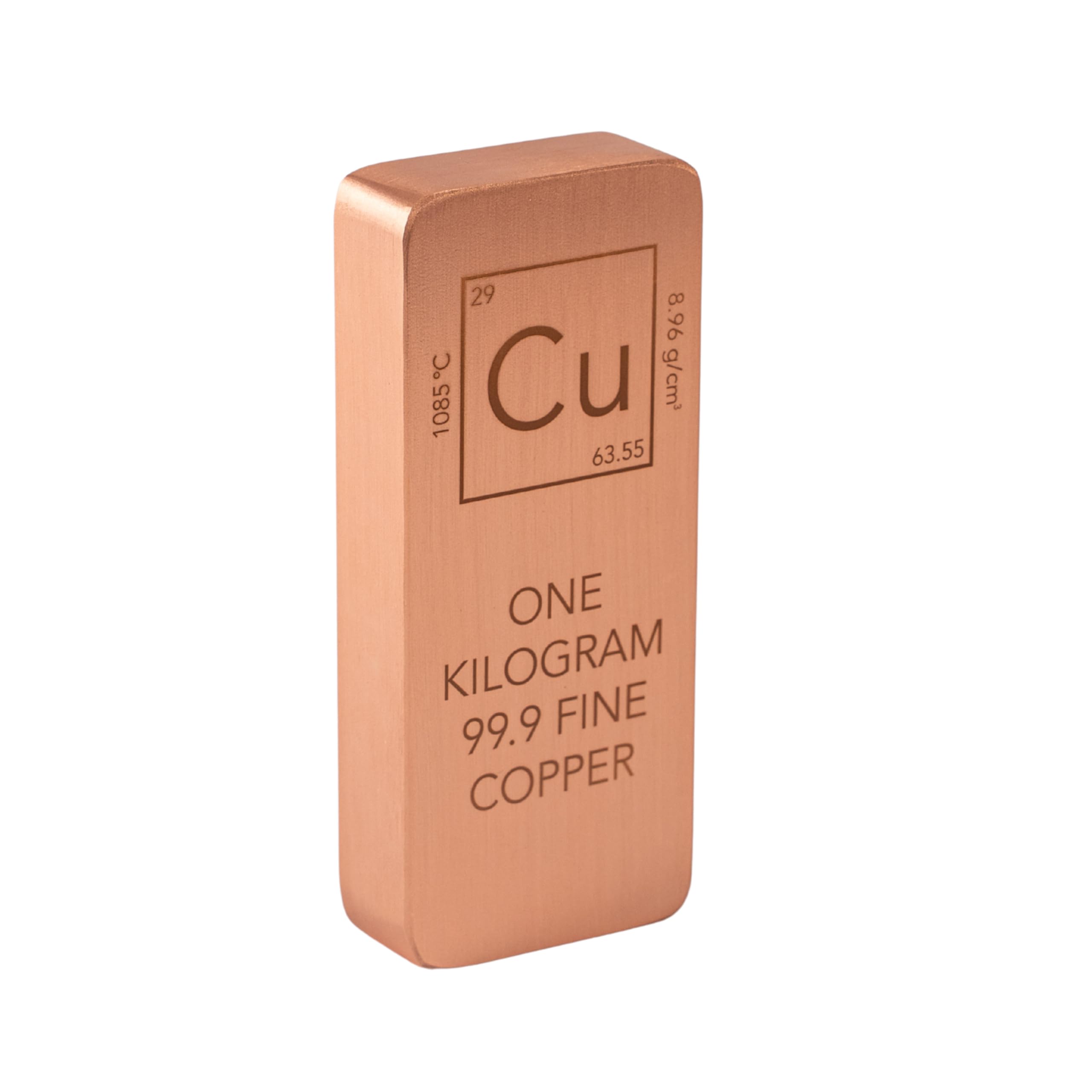 1 Kilo Copper Bar (2.2 lb) | 99.9% Pure Copper Bullion Bars | .999 Fine Copper Ingot | Collectible Paperweight for Display & Gift | Certificate of Authenticity Included