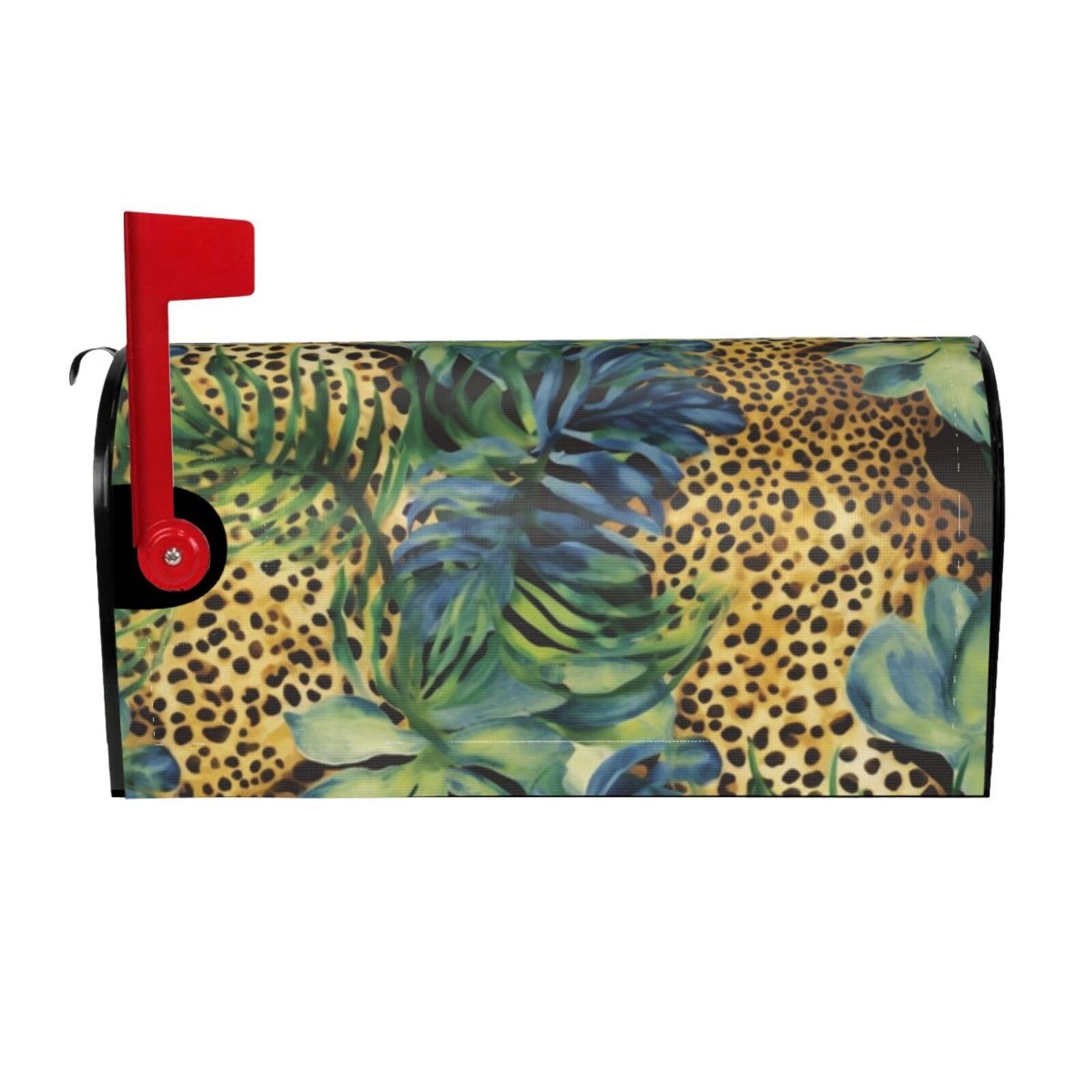 Print Animal Leopard Mailbox Covers Magnetic Wraps Post Letter Box Cover Garden Home Decor 25.5x21 in
