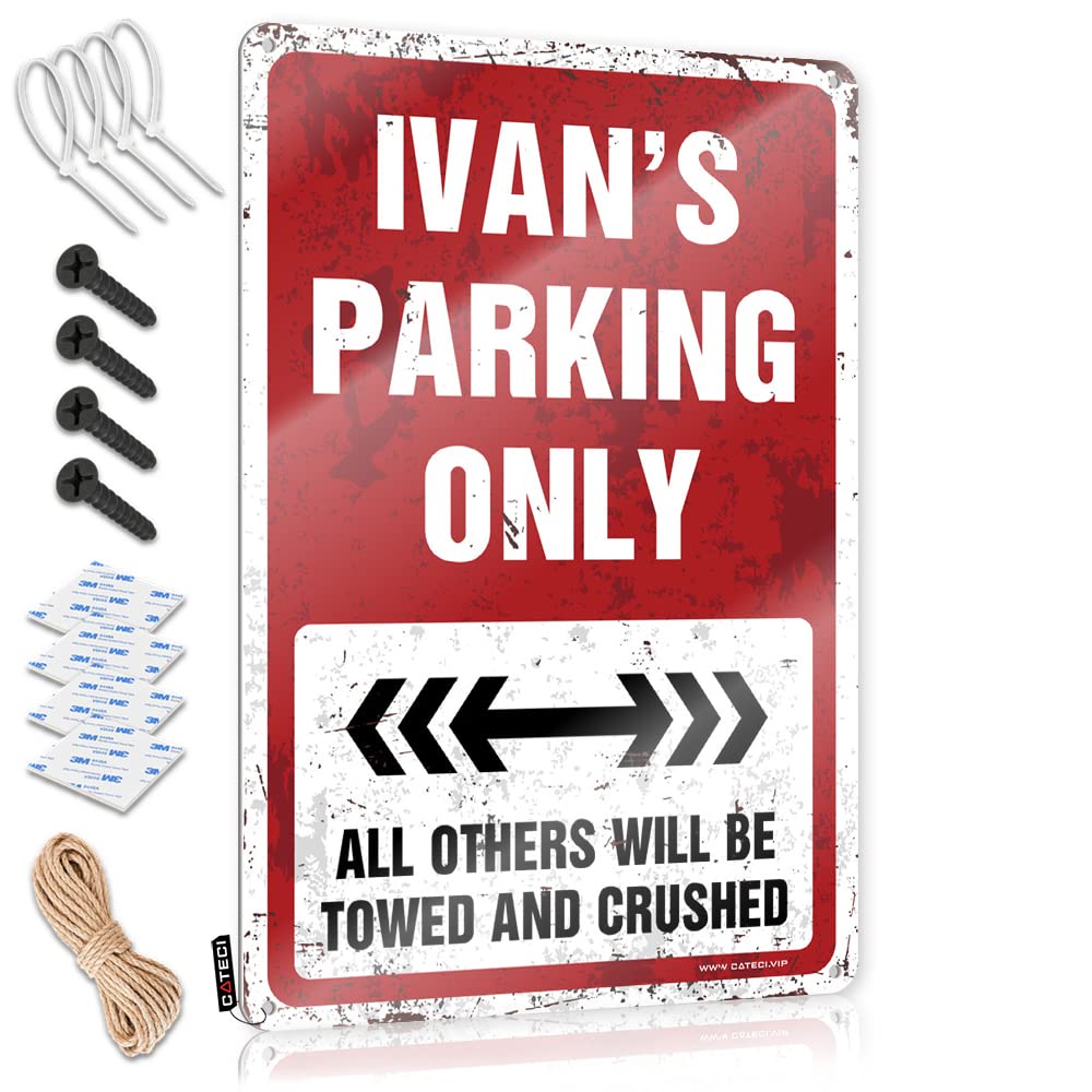 Dsoluuing Funny Signs Billiard Ivan'S Parking Only Tin Sign Funny Metal Bar Signs Funny Posters (Size : 30X40CM)