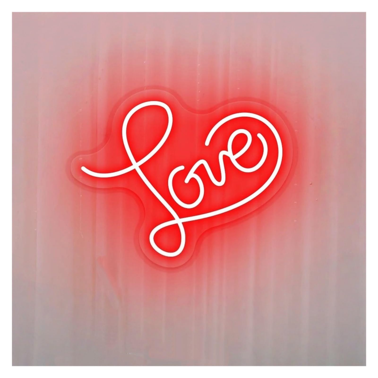 Wiszące neony artystyczne Love Neon Serce LED Light Możliwość Przyciemniania Na Ślub Urodziny Kochanka Dekoracja Ścienna Domu Atmosfera Lampka Nocna 15.75inx12.6in(Czerwony)