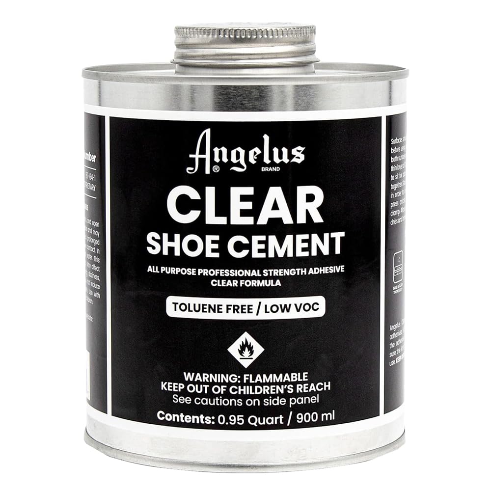 Angelus Shoe Glue 32oz - Industrial Strength Clear Sole Adhesive for Sneakers, Boots, & More, 1 Quart