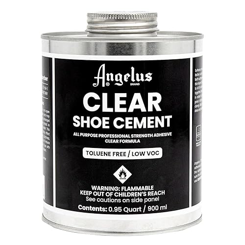 Angelus Pegamento para zapatos de 32 onzas – Adhesivo de suela transparente de resistencia industrial para tenis, botas y más, 1 cuarto de galón