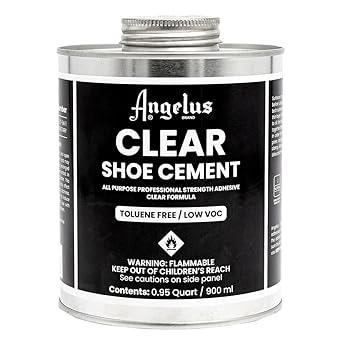 Angelus Shoe Glue 32oz - Industrial Strength Clear Sole Adhesive for Sneakers, Boots, More, 1 Quart