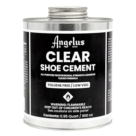 Angelus Shoe Glue 32oz - Industrial Strength Clear Sole Adhesive for Sneakers, Boots, More, 1 Quart