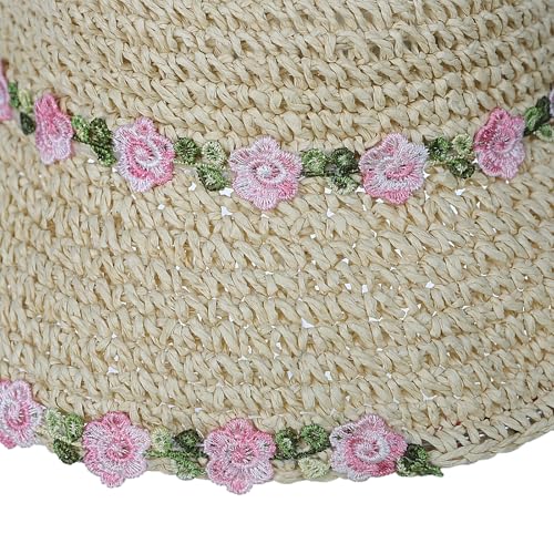 Sombrero de paja para niñas de 2 a 6 años con protección solar de playa 7