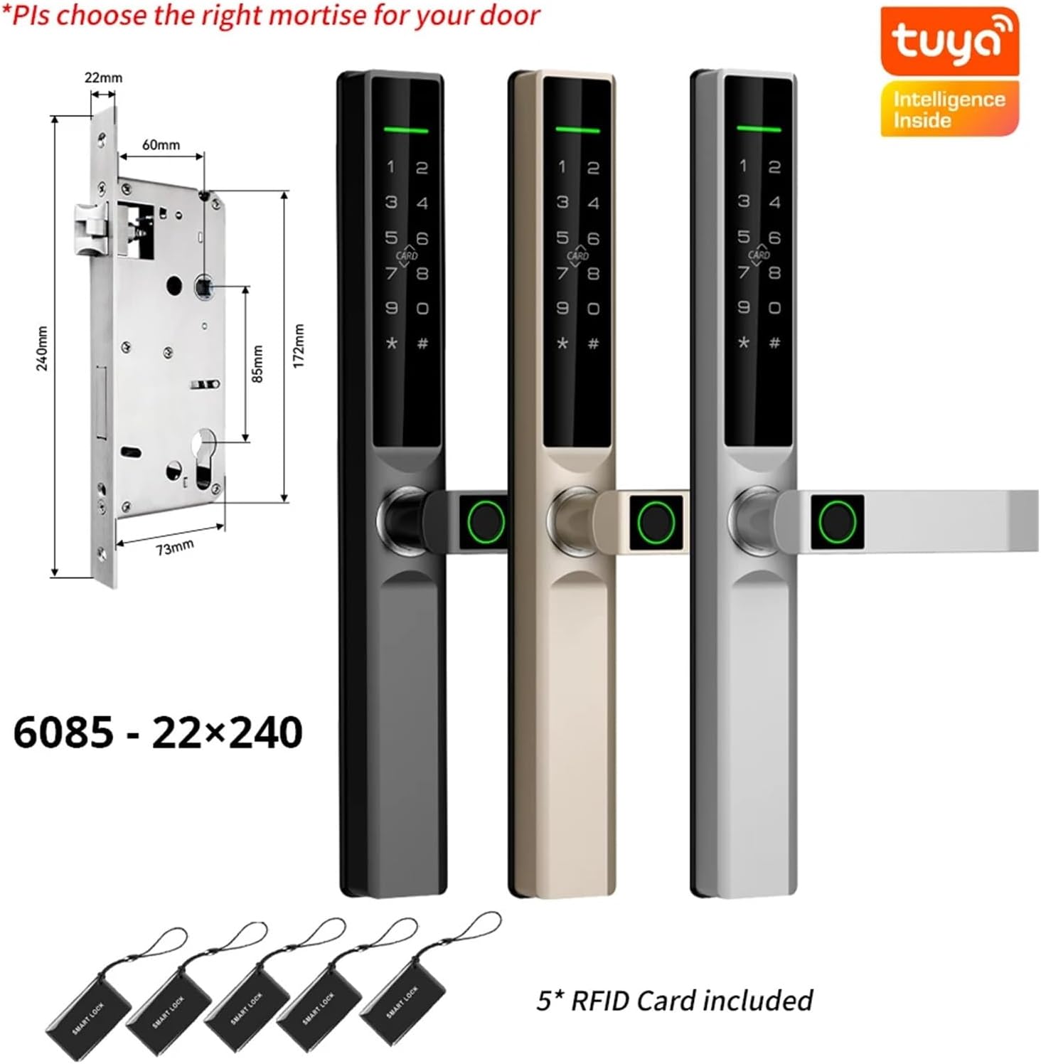 SHENGMIAOHE WiFi App Waterproof Digital Electronic Lock Biometric Fingerprint Door Handle Smart Lock for Glass Sliding(6085,Siliver) Learned Extensively 8 611+VQ