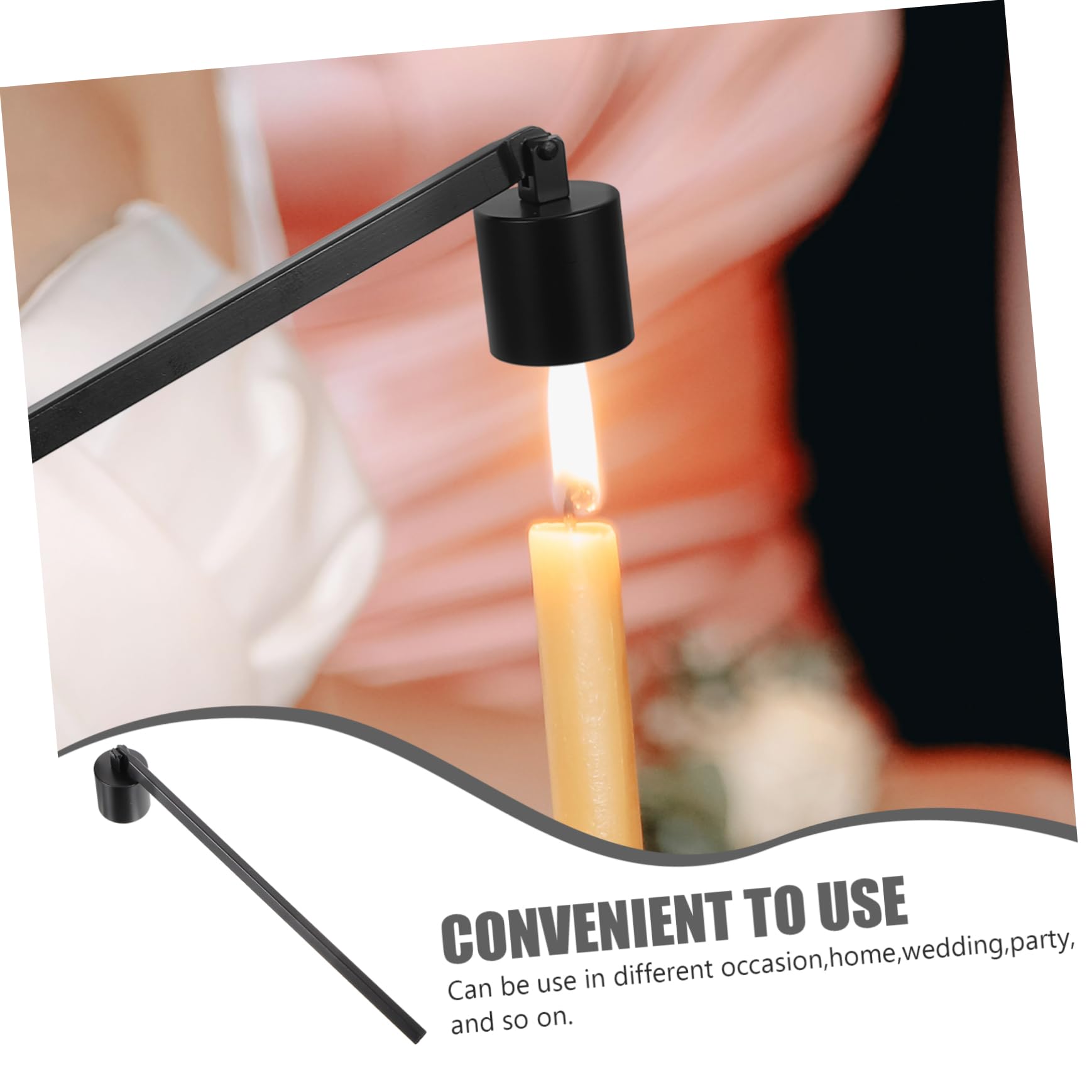 Happyyami Elegant Black Candle Snuffer Extinguishing Tool for Home Weddings Parties and More Design for Use