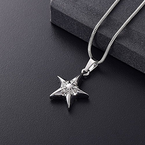 Oinsi Hold Clear Crystal Star Cremation Urn Jewelry Holder Memorial Keepsake Necklaces for Ashes2