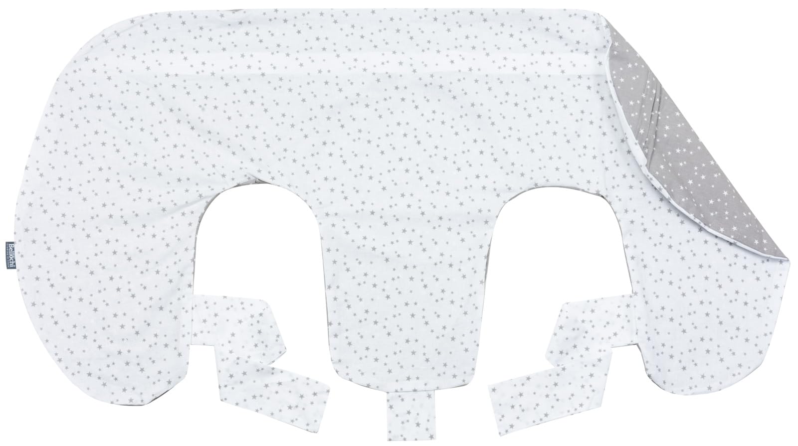 Bellochi Twin Feeding Pillowcase for Twins, 100% Hypoallergenic Cotton Replacement Cover, Secure Concealed Zipper, 100x57x18 cm, Certified Fabric (Polaris)