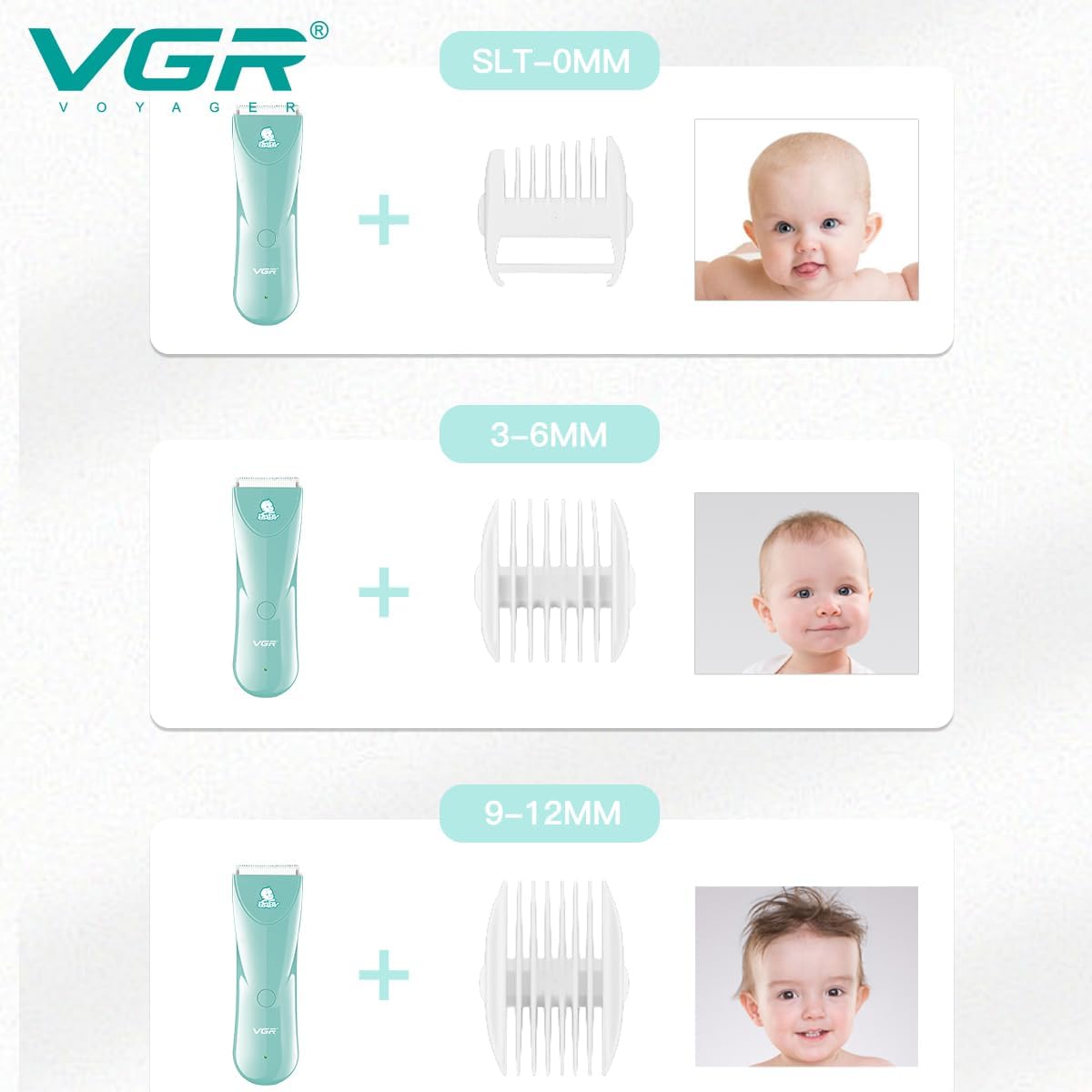 VGR V-150 Hair Clipper with different guide combs