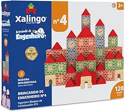 Brincando de Engenheiro 120 Peças Xalingo, Multicor