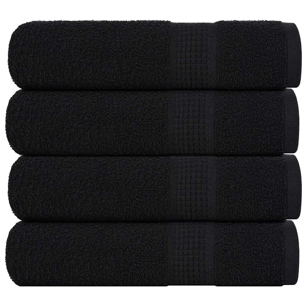 FROGN Juego de 4 toallas de mano de algodón, 50 x 100 cm, 360 g/m², juego de toallas de baño absorbentes negras, suaves y duraderas, con certificación Öko-Tex, ropa de lavado para uso diario