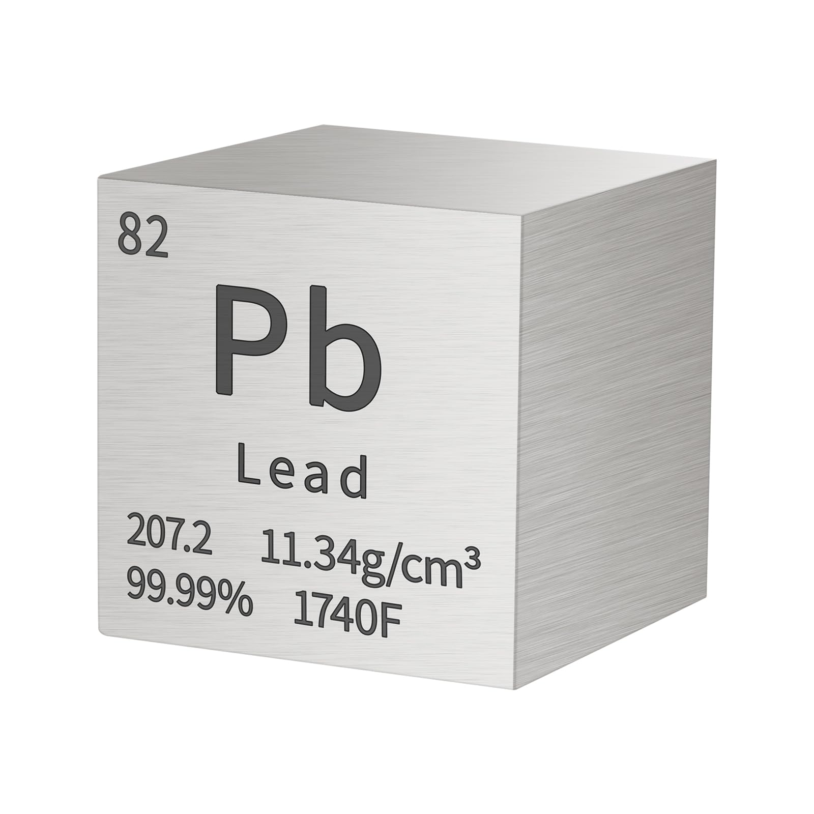 PFCKE Lead Cube Metal Density Cubes Pure Metal High Density Element Cube for Element Collections Lab Experiment Periodic Table Collection DIY Teacher Science Creative Gift（Lead，1 Inch）