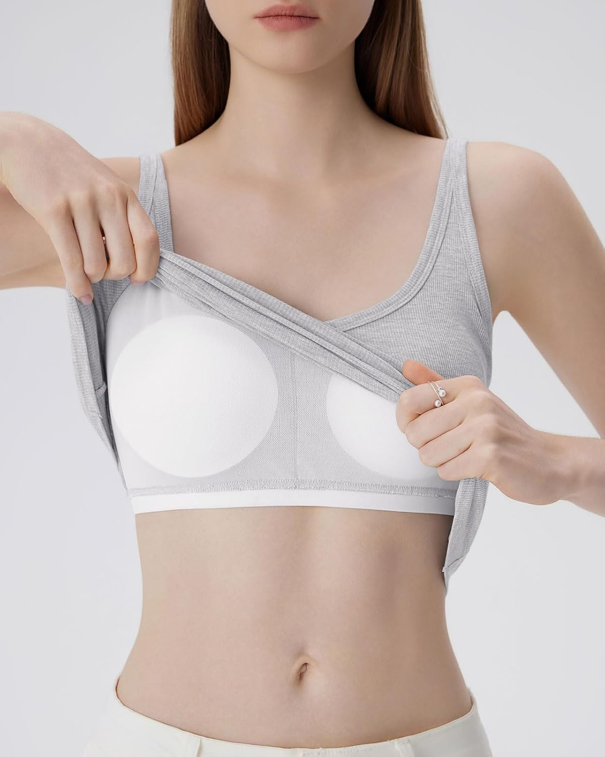 SUUKSESS Women Padded Cotton Ribbed V Neck Tank Top Summer Basic Going Out Tops - Image 3