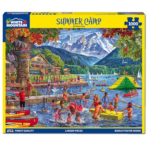 White Mountain Rompecabezas de 1000 Piezas Día Divertido en el Lago, Campamento de Verano | Piezas Grandes, Regalo para Adultos y Familia, 24"x30" miniatura 2