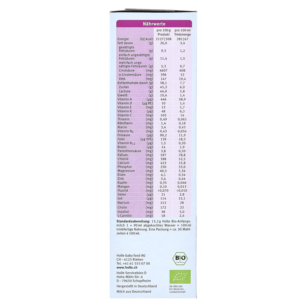 Holle Bio Bio-Anfangsmilch 1 (12 x 400 gr)
