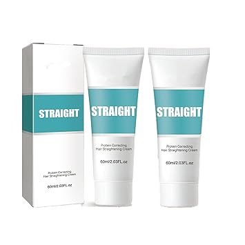 Protein Hair Straightening Cream , 2023 New Protein Correcting Hair Straightening Cream, Silk & Gloss Hair Straightening Cream, Maigoole Hair Straightening Cream for Curly Hair (2PC)