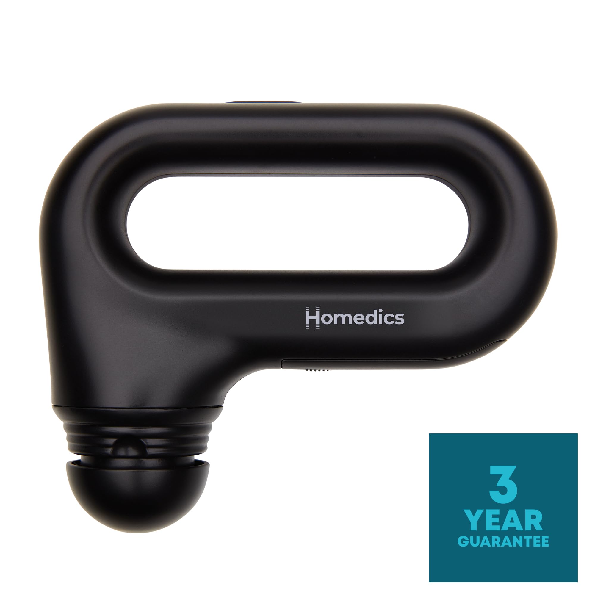 Homedics mobiles Ganzkörper-Massagegerät mit Vibration und Tiefenwirkung, kabellos und kompakt, leicht, 3 auswechselbare Massageköpfe, 2 Intensitätsstufen, ergonomischer Griff, Batterien enthalten