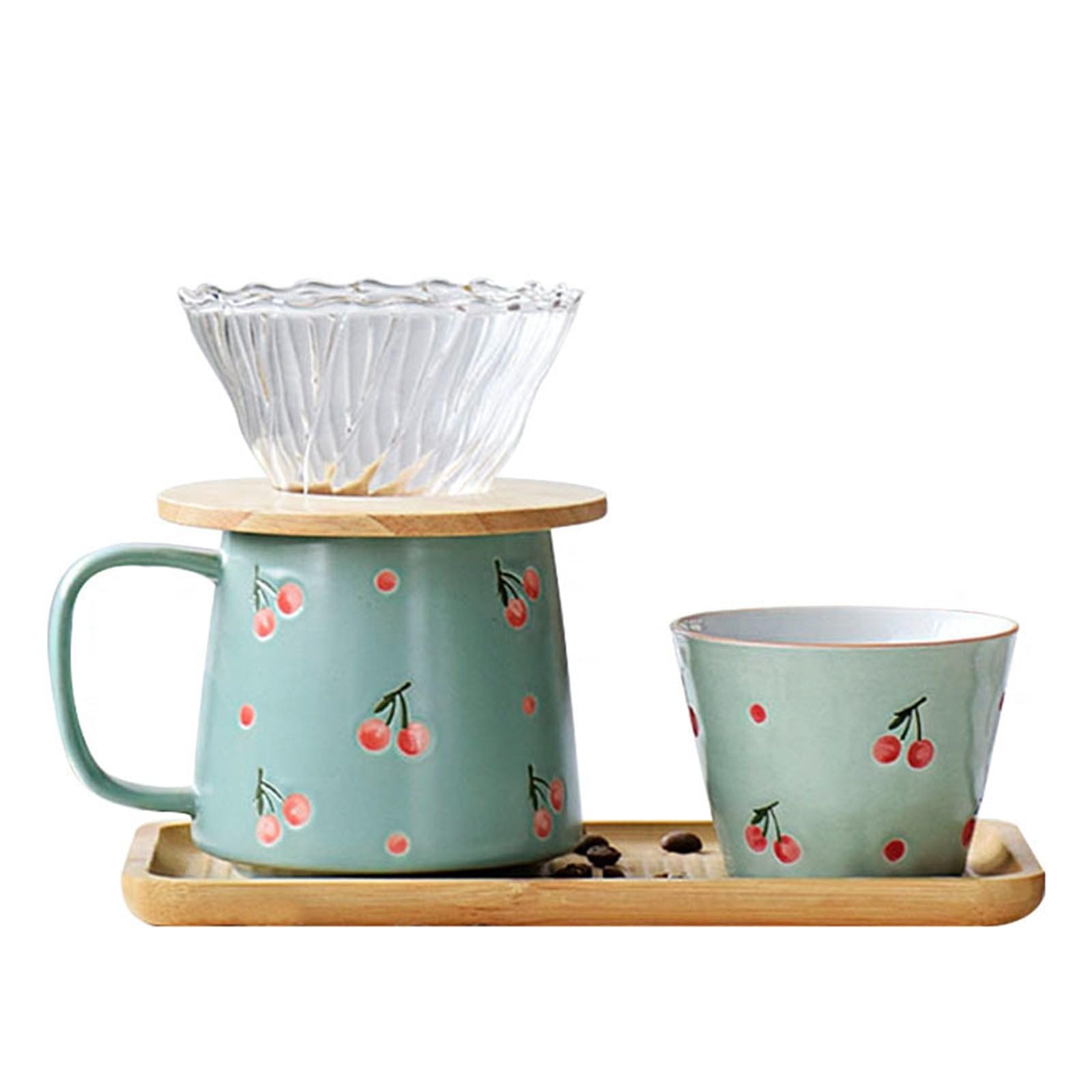 Pour Over ekspres do kawy, ręcznie malowany, ręcznie parzony, zestaw filiżanek do kawy, dzbanek do dzielenia kawy do domu