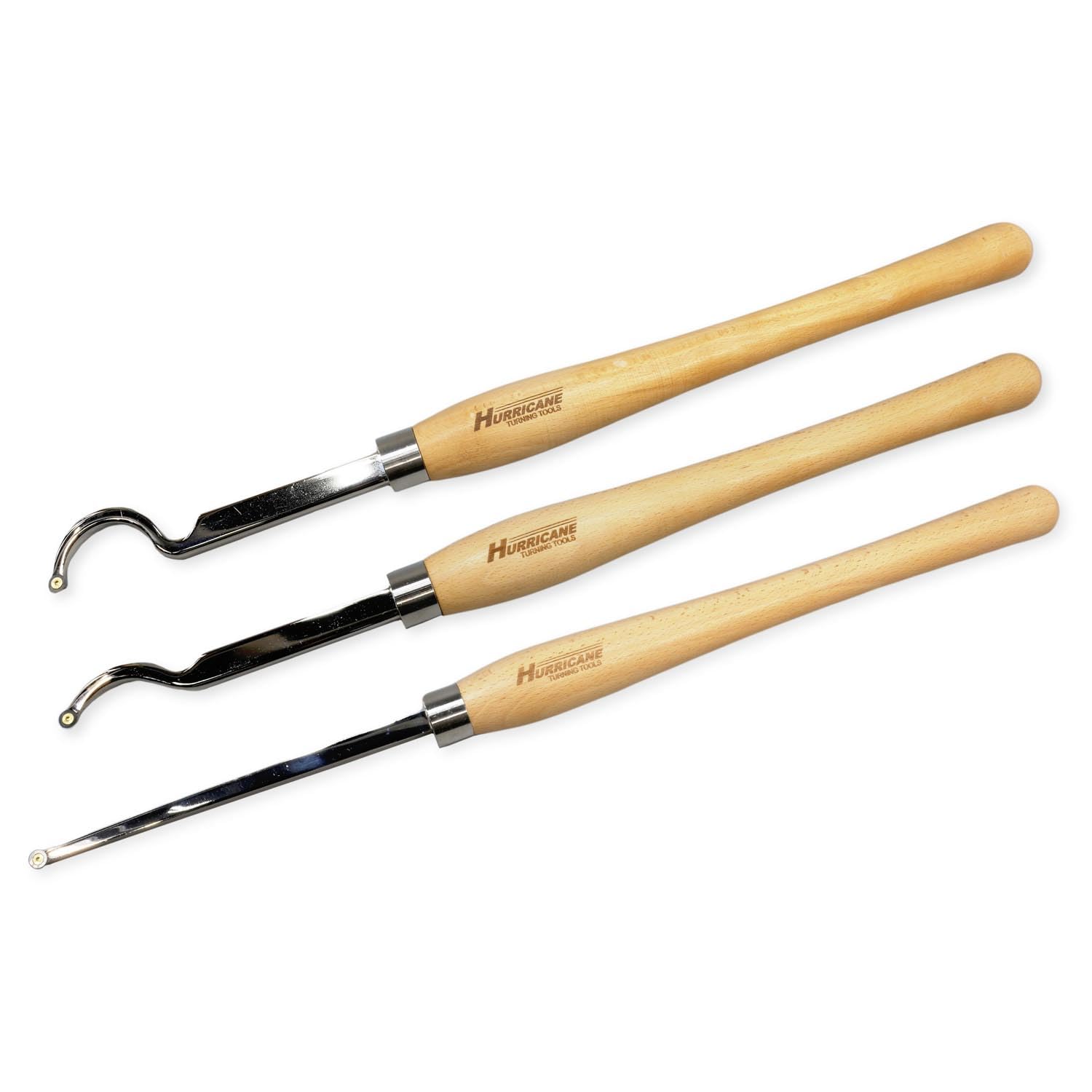 Mid-Size Carbide Tipped 3 Piece Hollowing Tool Set For Woodturning