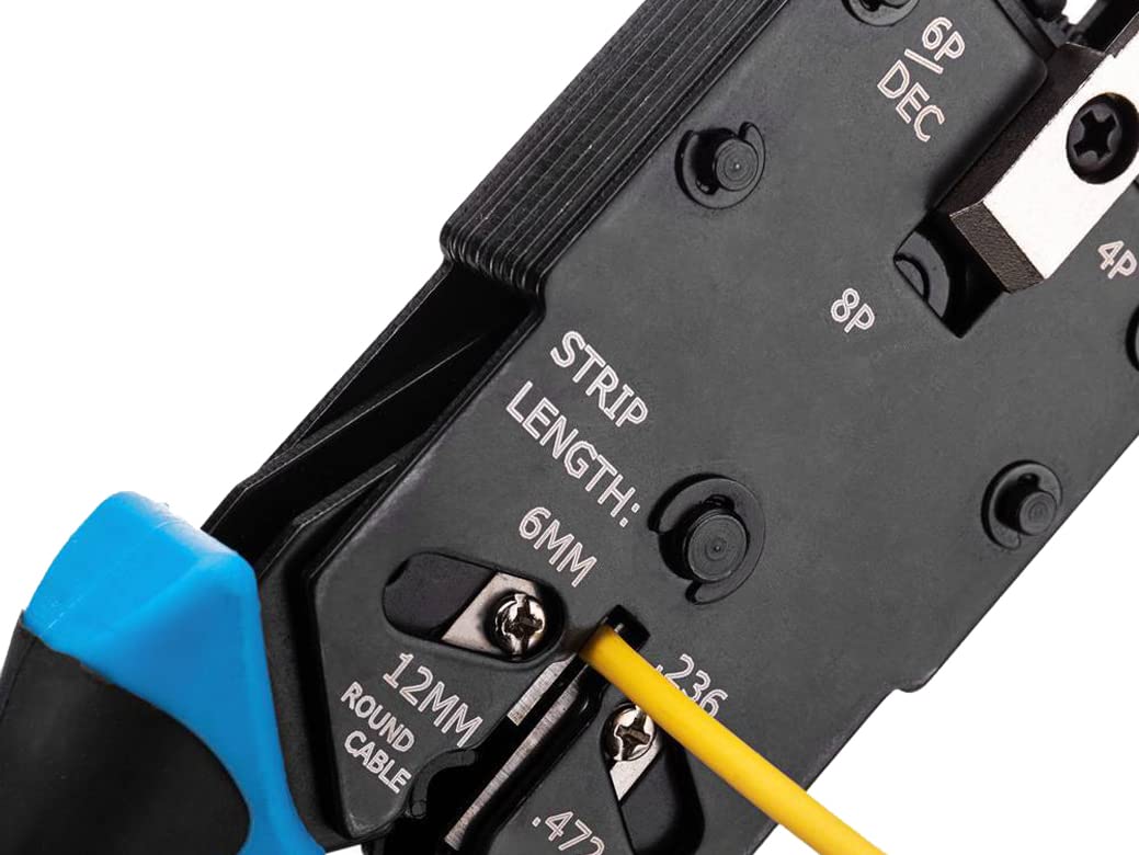 Equip 129409 Outil de sertissage modulaire professionnel Pince à sertir RJ45 8P8C Profi 4P/2C 4P/4C 6P/4C