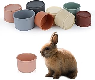 8pcs Rabbit Stacking Cups, Multicolored Stack Up Bunny Cups Reusable Bunny Toys for Rabbits Stacking Cups Food Dispenser for Rabbits